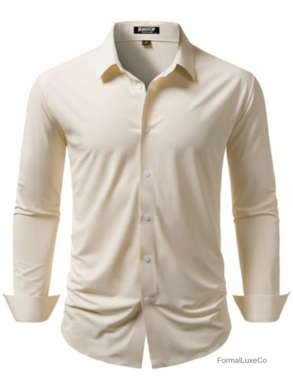 Men's 8-Way Stretch Seamless Wrinkle Free Dress Shirt Button Down